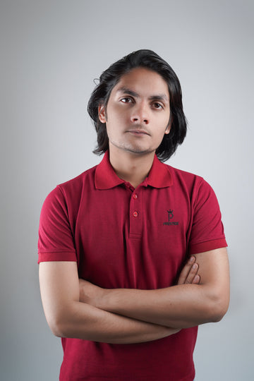 Maroon With Red Contrast Collar Polo T Shirt