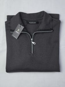 Charcoal Zipper Mock Neck - M