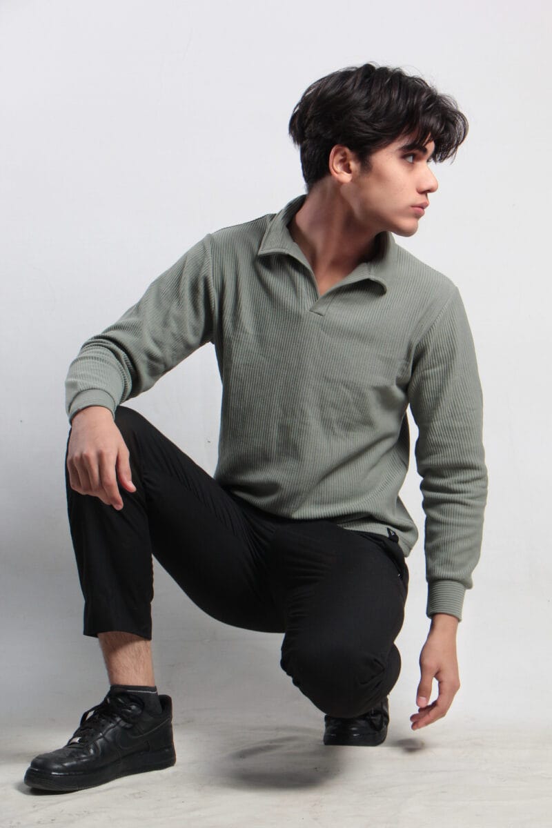 Light Olive Ottoman Full Sleeves Shirt