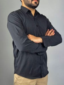 The black Button Down Shirt | Linen Blend - M