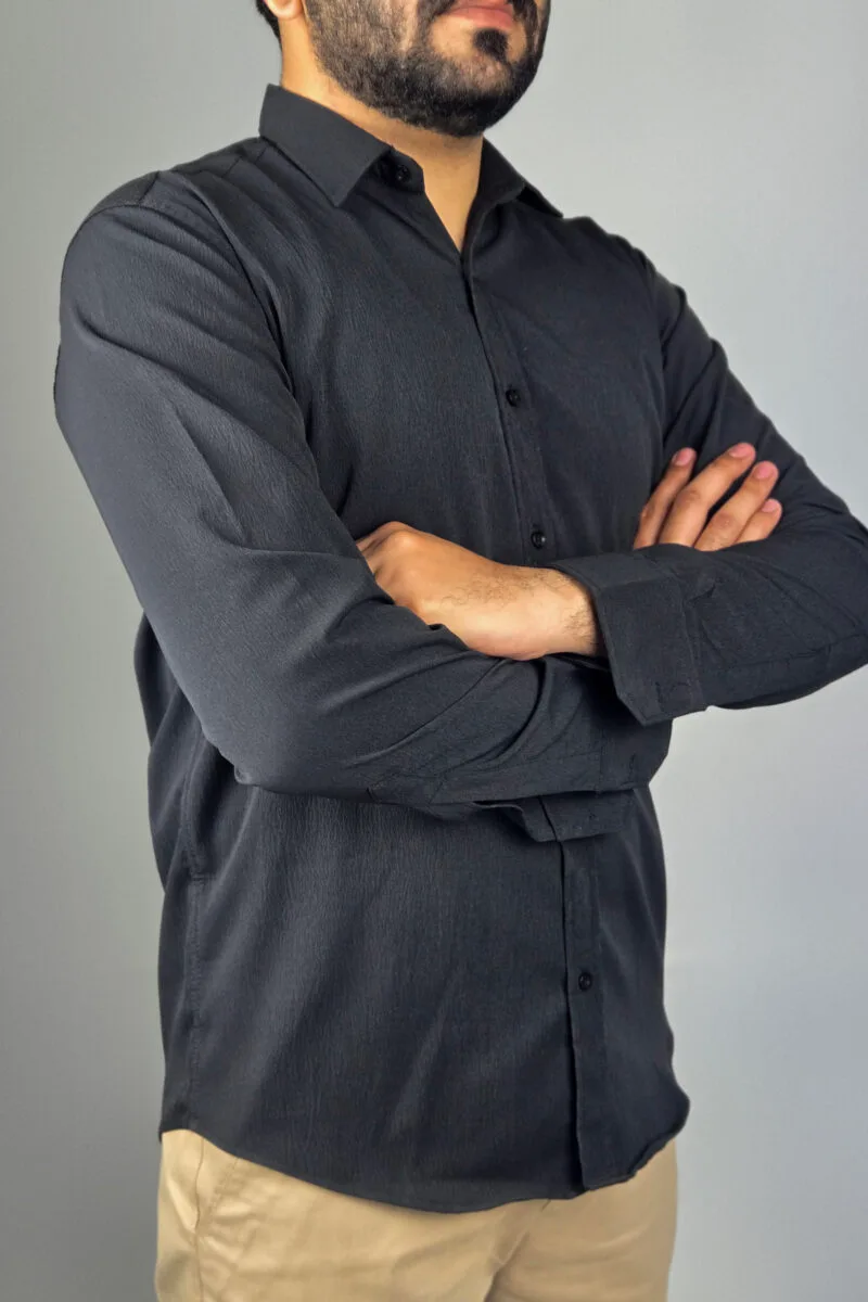 The black Button Down Shirt | Linen Blend